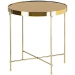 Beliani - bout de canapé table d'appoint ronde 40 cm en verre et acier marron et dorée design moderne ... Beliani - bout de canapé table d'appoint ronde 40 cm en verre et acier marron et dorée design moderne ...