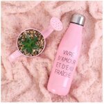 Bouteille de transport - 50cl - mots - rose - livraison gratuite