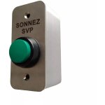Bouton ext�rieur d�port� haute r�sistance corps m�tal avec inscription 'sonnez svp' - connexion filaire ...