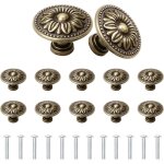 Bouton de meuble 12 pi�ces poignee de meuble?30mm boutons de porte vintage motif de fleurs rond boutons ...