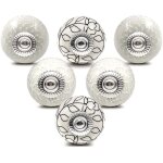 Bouton de meuble porcelaine poignee commode ceramique boutons de porte vintage pour placard tiroir (6 ...
