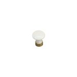 Bouton de meuble en porcelaine sur embase laiton ? d�cor blanc ? diam�tre 30 mm ? hauteur 34 mm ? pour ...