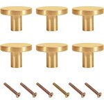 Bouton poign�e dor�e 6pcs bouton de meuble dor� bouton poign�e laiton bouton poign�e or monotrou poign�e ...