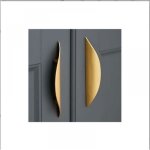 Boutons et poign�es de meubles, lot de 2 poign�es dor�es en alliage de zinc, entraxe de 32 mm