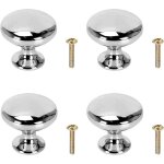 Boutons de porte d'armoire argent�s, quincaillerie chrom�e polie, poign�e de porte ronde en forme de ...