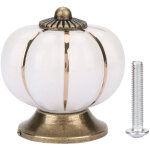 Boutons de porte en c�ramique en forme de citrouille, poign�es de style europ�en pour meubles de chambre, ...
