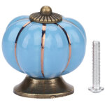 Boutons de porte en c�ramique en forme de citrouille, poign�es de style europ�en pour meubles de chambre, ...