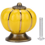 Boutons de porte en c�ramique en forme de citrouille, poign�es de style europ�en pour meubles de chambre, ...