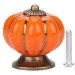Boutons de porte en c�ramique en forme de citrouille, poign�es de style europ�en pour meubles de chambre, ...