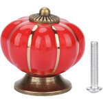Boutons de porte en c�ramique en forme de citrouille, style europ�en, poign�es pour meubles de chambre, ...