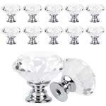 Boutons de portes cristal poign�es de tiroir � diamant clair avec vis id�al pour armoire bureau table ...