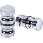 Boutons de porte de douche coulissante en inox 2 paires avec vis incluses pour cabine de salle de bain ...