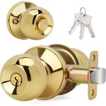 Bouton de porte en forme de boule avec cl�s et serrure, poign�e de porte d'entr�e � cl� ronde pour portes ...