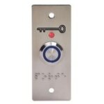 Bouton poussoir pour contr�le d'acc�s pmr etroit � encastrer - lumineux - braille - sewosy