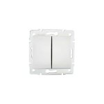 Bouton poussoir encastrable double domo blanc