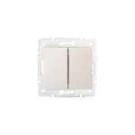 Bouton poussoir encastrable double logi 2 leviers Ø71×h71 mm ? format carré crème 250 v Bouton poussoir encastrable double logi 2 leviers Ø71×h71 mm ? format carré crème 250 v