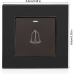 Bouton sonnette exterieur, 220250v interrupteur de sonnette � panneau en verre tremp� bouton poussoir ...