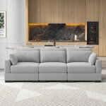 Bpkadhy canap� 3 places moderne, canap�s modulables, canap� capitonn� avec coussins, canap� d'angle en ...