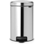 Brabantia - poubelle inox 12 litres ronde � p�dale