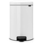 Brabantia - poubelle m�tal blanc 20 litres ronde � p�dale