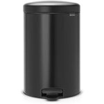 Brabantia - poubelle  pdale, acier inoxydable, noir mat, 20 l