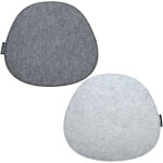 2 coussins de si�ge en feutre ovale 40x37x0, 8cm coussin d'assise r�versible gris