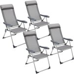 No brand - lot de 4 chaises de jardin pliantes en aluminium avec accoudoirs dossier haut réglable en ... No brand - lot de 4 chaises de jardin pliantes en aluminium avec accoudoirs dossier haut réglable en ...