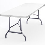 No brand - casaria® table de camping pliable 220 x 70 cm 10 personnes légère en plastique blanc poignée ... No brand - casaria® table de camping pliable 220 x 70 cm 10 personnes légère en plastique blanc poignée ...