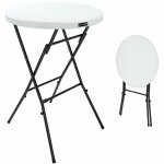 No brand - casaria table haute de bar pliante mange - debout  72 cm blanc hauteur 110 cm table de bistrot ...