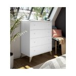 No brand - commode 95 cm blanc mat avec 4 tiroirs ? pineto No brand - commode 95 cm blanc mat avec 4 tiroirs ? pineto