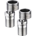 Bras de douche universel coud� � 360 degr�s avec base coud�e en acier inoxydable - adaptateurs durables ...