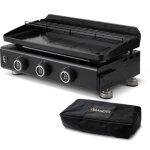 Brasero by favex - plancha gaz 3 br�leurs silvia iig evo ? 7, 95 kw ? plaque acier �maill� 5 mm 67 x ...