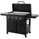 Brasero by favex ? plancha gaz stellar 900 sur chariot 4 feux ? plaque inox xxl 86 x 53 cm ? 16 kw ? ...