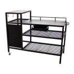 Chariot pour plancha - acier noir