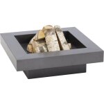 Brasero de jardin carr� 80 cm en acier naturel ? foyer 56 x 56 cm ? �paisseur 2, 5 mm ? pr�t � l'emploi ...