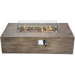 Teamson home - bras�ro de jardin gaz chauffage ext�rieur effet bois housse de protection �cran pierres ...