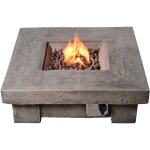 Brasro de jardin  gaz chauffage extrieur - effet bois - avec housse de protection - roches de lave ...