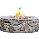 Teamson home - braséro de jardin à gaz chauffage extérieur effet pierre foyer 71 cm housse de protection ... Teamson home - braséro de jardin à gaz chauffage extérieur effet pierre foyer 71 cm housse de protection ...