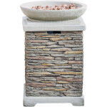 Brasro de jardin  gaz chauffage extrieur - effet pierre naturelle - avec housse de protection et roches ...