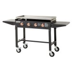 Brasero - plancha carmen sur chariot pliable brasero - 4 feux  gaz - jusqu' 14 convives - surface de ...