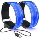 Brassards lumineux � led, brassard de course r�fl�chissant led running, bande clignotant r�glable bracelet ...