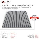 Bravo the smart solution - t�le bac acier - toiture - couverture - plaque s18 galvanis� dimensions 2000x883x0. ...