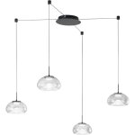 Brena - suspension transparente décentralisée 4 lumières fabas luce - led 40w dimmable - montage décentralisé ... Brena - suspension transparente décentralisée 4 lumières fabas luce - led 40w dimmable - montage décentralisé ...