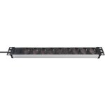 Brennenstuhl - alu - line 19' multiprise pour armoires �lectriques 9x noir / argent 2 m h05vv - f 3g1, ...