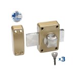 Bricard - verrou bouton / cylindre, 45 mm alpha doré Bricard - verrou bouton / cylindre, 45 mm alpha doré
