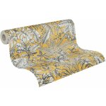 A. s. creations - papier peint couleur jaune noir et blanc tapisserie intiss�e � motif orginaux papiers ...