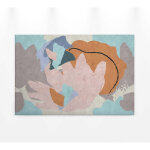 Tableau fleuri abstrait pour bureau | tableau sur toile pastel multicolore pour couloir | tableau inspiration ...