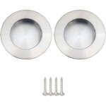 Briday - lot de 2 poign�es rondes encastrables pour porte coulissante acier inoxydable poign�e porte ...