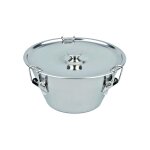 Bride inox avec couvercle 18 cm 3321 Bride inox avec couvercle 18 cm 3321