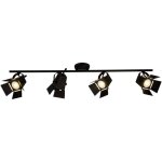 Brilliant lampe movie spot led tube 4 lumi�res noir mat 4x led - par51, gu10, 5w lampes � r�flecteur ...